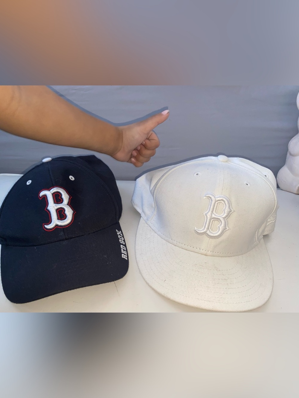 Men's Boston 'B' Baseball Cap - Navy or White